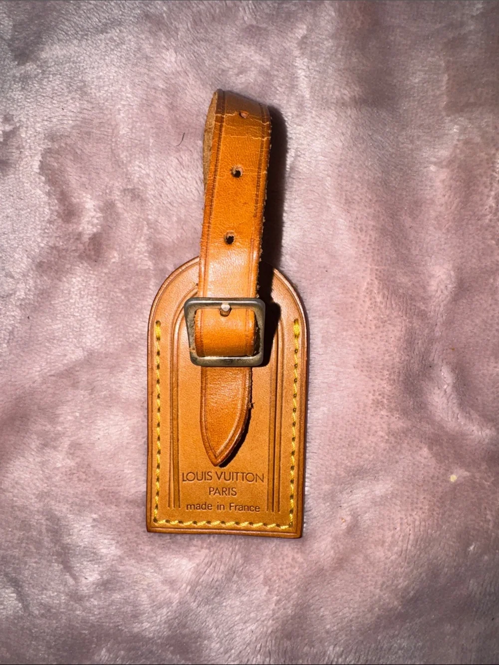 Authentic Louis Vuitton Vachetta Leather Luggage Tag – Made in France 🇫🇷